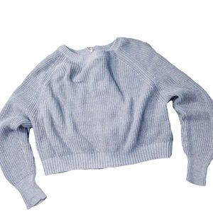 Philosophy - Cropped Oversized Knit Sweater Full Zipper Closure in Back XS